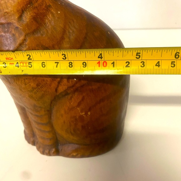 Vintage Ceramic Textured  Very Cute Brown Cat Statue 1960’s - Picture 7 of 9